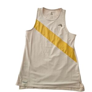 Tracksmith Women's Small Ivory And Gold Tank Top Running Shirt Performance
